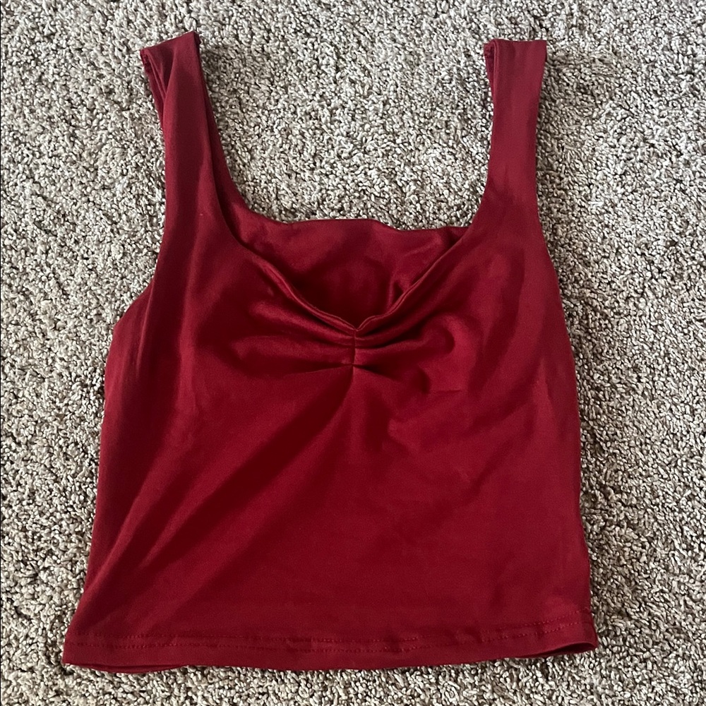 SHEIN Burgundy Crop Top